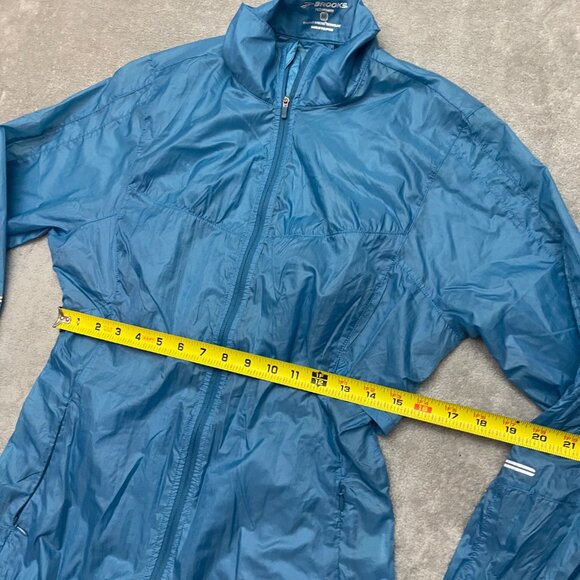 Brooks Running Windbreaker Jacket M Bright Blue Shelter Technology - Picture 5 of 8